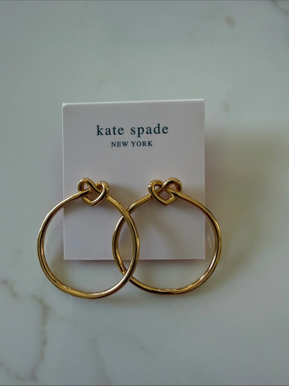 Kate Spade Love Me Knot Hoop Earrings Gold Plated NWT